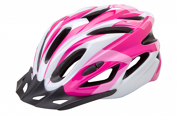 Шлем ВЕЛО защит. FSD-HL022 (out-mold) (L) 58-60 см, бело-розовый 600131