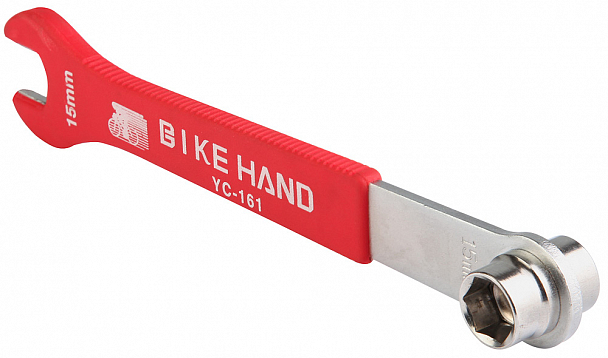 Ключ комбинированный 15мм, торцевой 14/15мм, обрезин, BIKE HAND YC-161, 230076