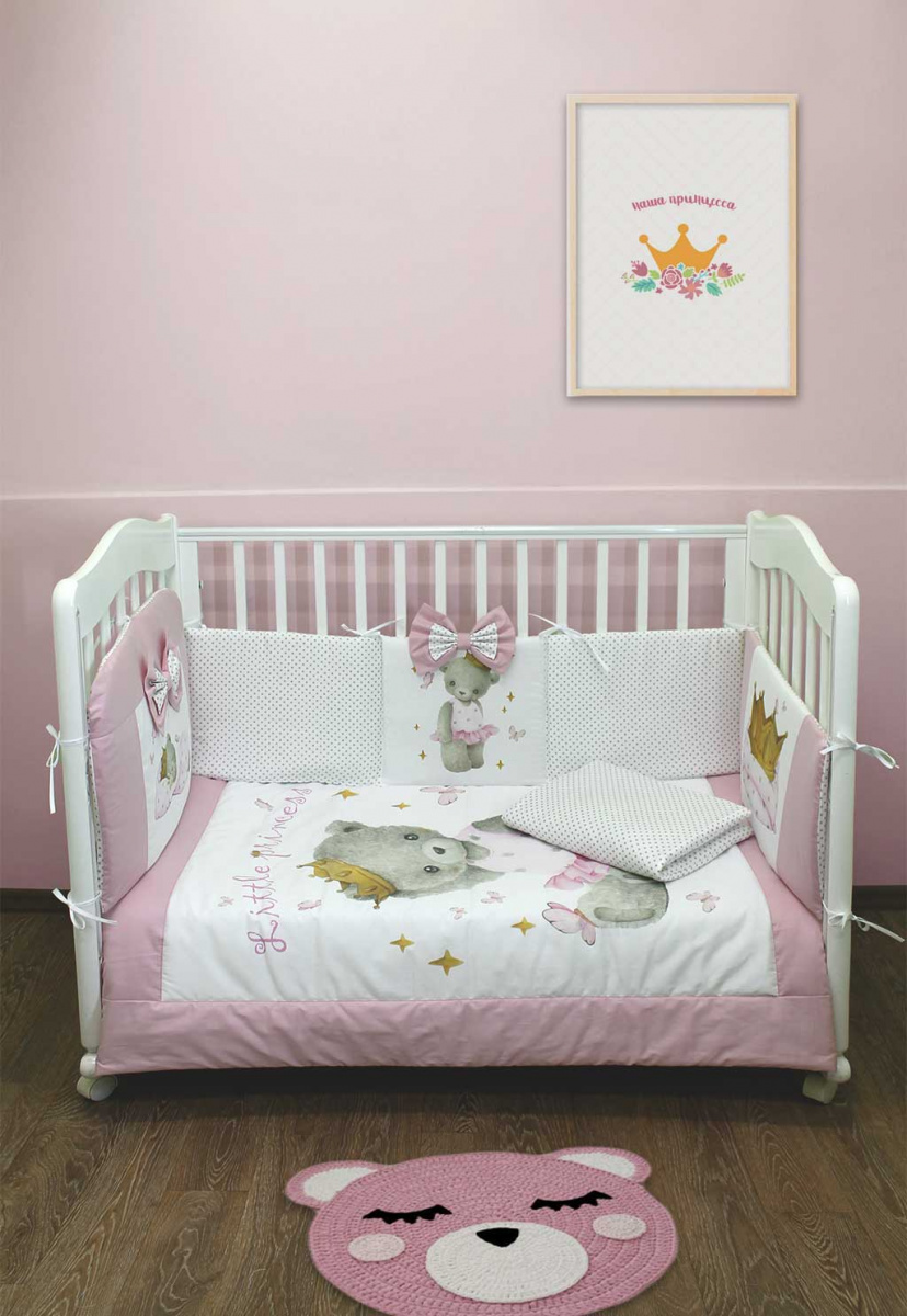 Комплект в кровать ш4275 "Плюши" ("Мишка принцесса" розовый)