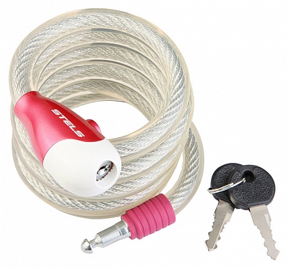 Противоугонка ключ L 1800мм, ф 15мм, St. 87322, бело-розовая, 540020