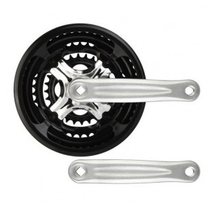 Шатуны AL 28/38/48Т L170 мм под ромб Prowheel MY-A641 черн.-сереб.