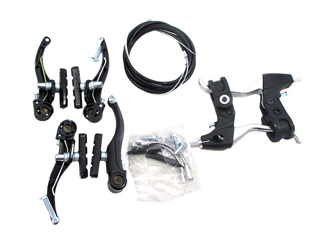 Тормоза V-Brake комплект AL/пл., S.Shine L112, черныей, в пакете, 3122633-1
