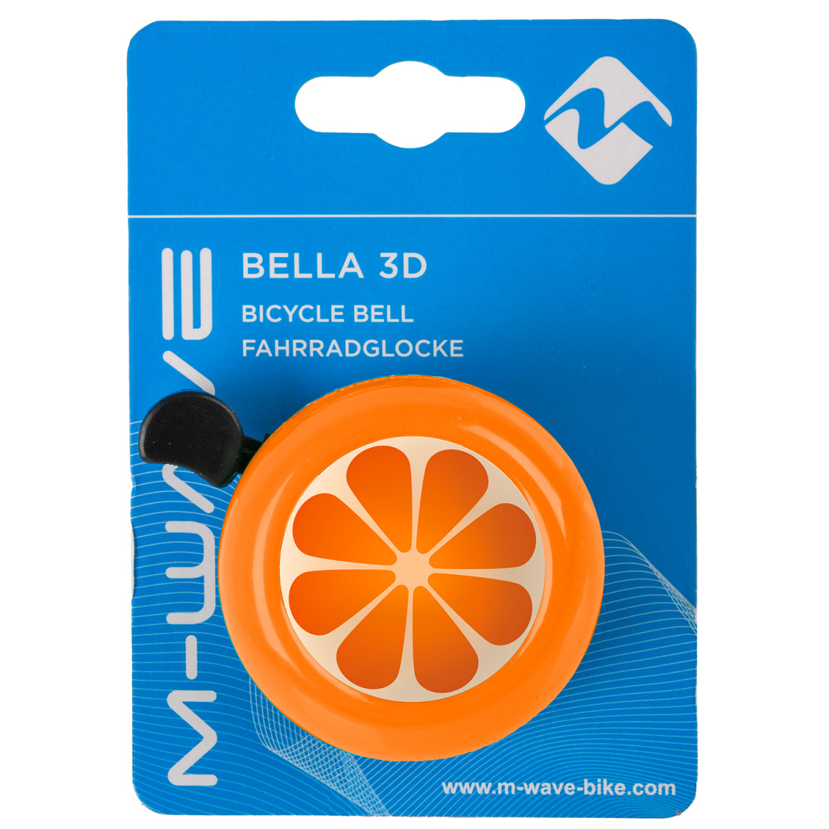 Звонок AL/пл. M-WAVE BELLA 3D, D=55мм, оранжевый, 5-420139