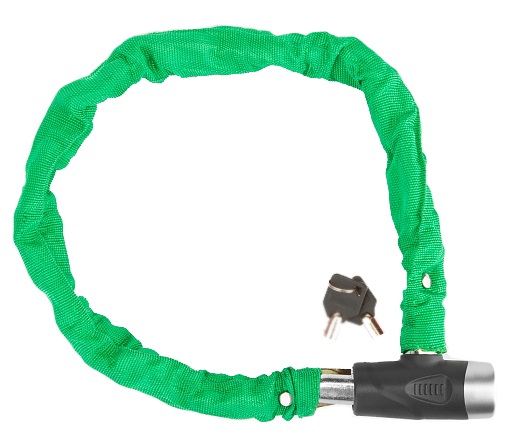 Противоугонка цепь L 800мм, ф 6мм, St. GK105.206, зелено-черная