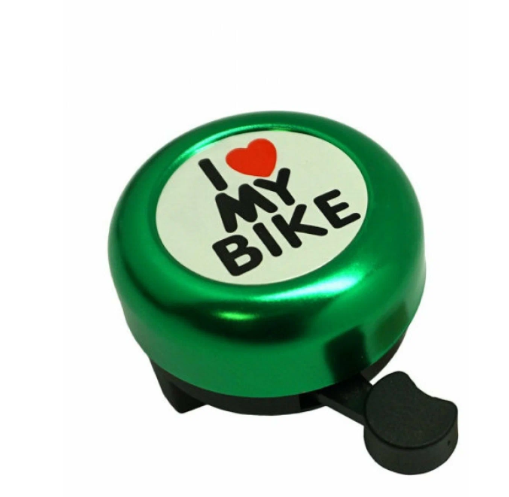 Звонок AL/пл. 45A-11, I love my bike, зелёный, NN005409