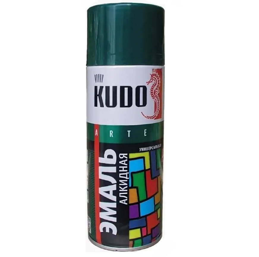 Краска зеленый глянец, KUDO, 520 мл. KU-10081