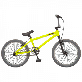 20д. BMX TechTeam Duke, 1ск, V-BRAKE, рама AL, 48 сп, 4 пэги, жёлто-черный