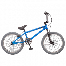 20д. BMX TechTeam Duke, 1ск, V-BRAKE, рама AL, 48 сп, 4 пэги, сини-черный