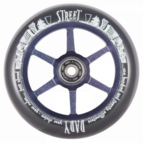 Колесо самоката паркового ф 120 мм 6ST, Flat Solid, AL, (для Street Dady), подш. Abec - 9, TТ фиол
