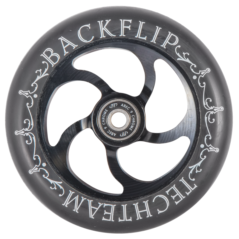 Колесо самоката паркового ф 120 мм 5F, Flat Solid, AL, (для Backflip), подш. Abec - 9, TТ черный