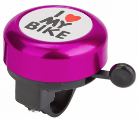 Звонок "I lowe my bike"45AE-01, чёрно-фиолетовый 210140